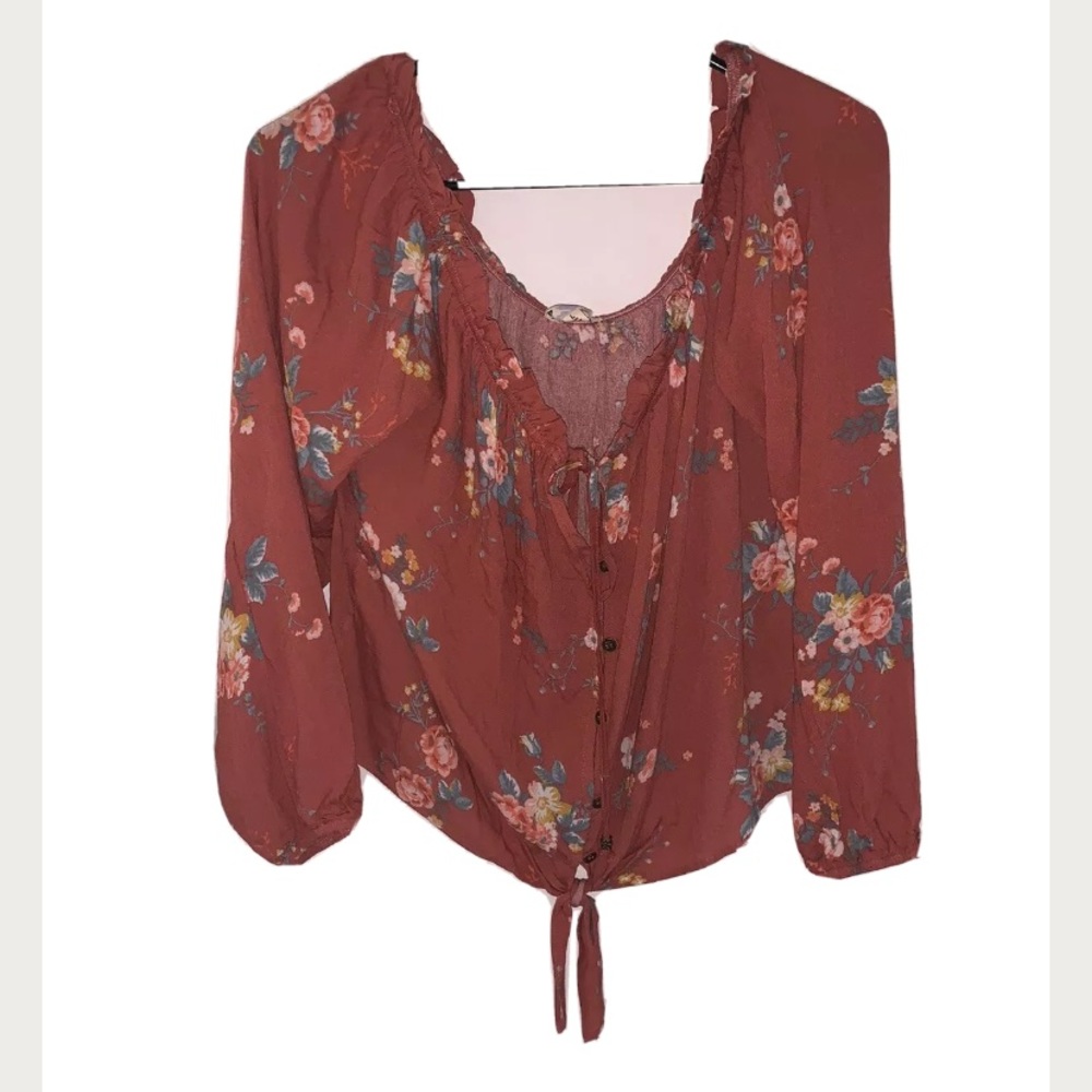 Jolt NWT SzL blouse cute flower Spring summer